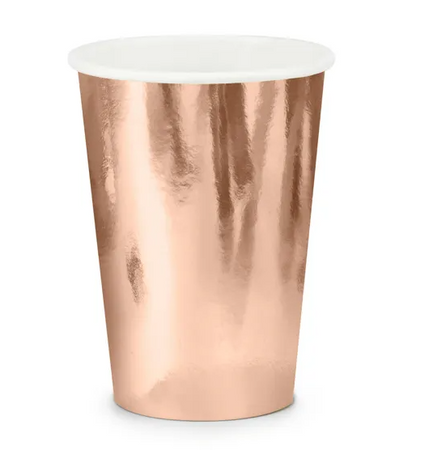 ZESTAW ROSE GOLD: TALERZYKI + KUBECZKI 