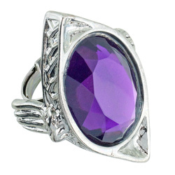 PIERŚCIONEK GOTYCKI Z FIOLETOWYM KLEJNOTEM