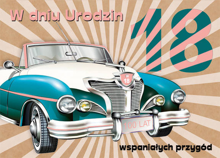 KARTKA Z OKAZJI 18 URODZIN SAMOCHÓD EKOLOGICZNA 