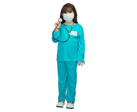 #STDZ Zestaw dla dzieci MIX Pielęgniarka (koszula, spodnie, maska), rozm. 110/120 cm - 4 szt. i 130/140 cm - 2 szt.