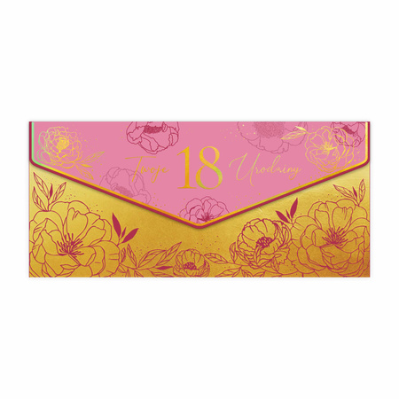 KOPERTA URODZINOWA 18 URODZINY RÓŻOWA