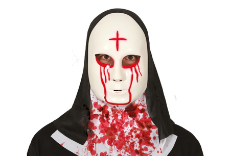 MASKA HALLOWEENOWA ZAKRAWIONA ZAKONNICA