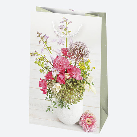 TOREBKA PREZENTOWA W KWIATY 16X24X7 CM 