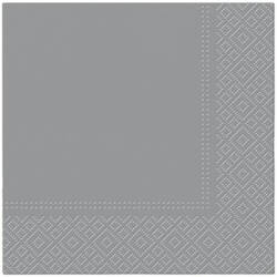 SERWETKI SZARE GŁADKIE 33X33 CM 20 SZT