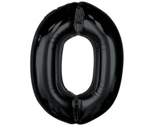 BALON FOLIOWY CYFRA 0 CZARNA 92 CM
