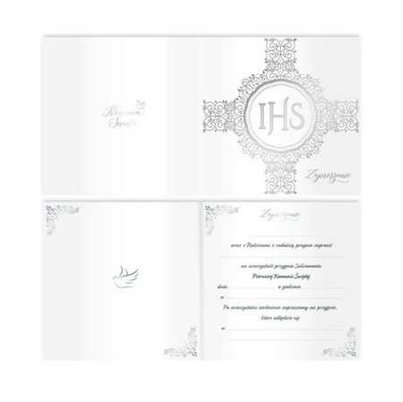 ZAPROSZENIE NA KOMUNIĘ IHS SREBRNY 10 SZT.