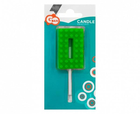 ŚWIECZKA URODZINOWA KLOCKI CYFRA 0