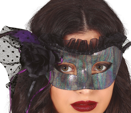 MASKA Z PIÓRKIEM I RÓŻĄ