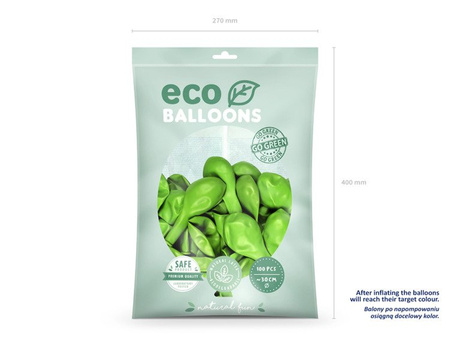 BALONY ECO 30 CM ZIELONE JABŁUSZKO 100 SZT.