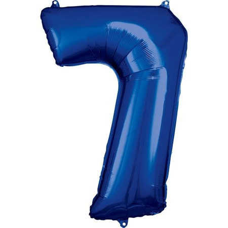 BALON FOLIOWY CYFRA 7 NIEBIESKI 88 CM