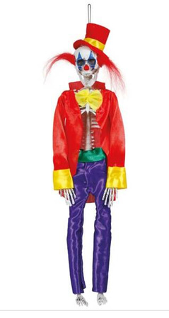 WISZĄCY SZKIELET KLAUN 40 CM