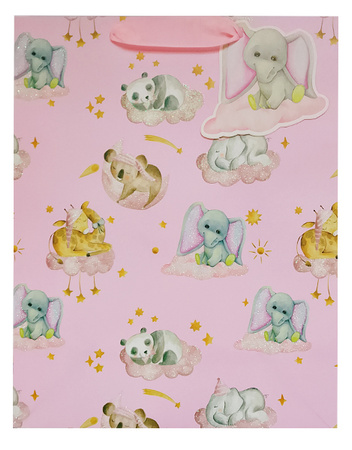 Torba prezentowa pastelowa różowa 26 x 32 x 10 cm 