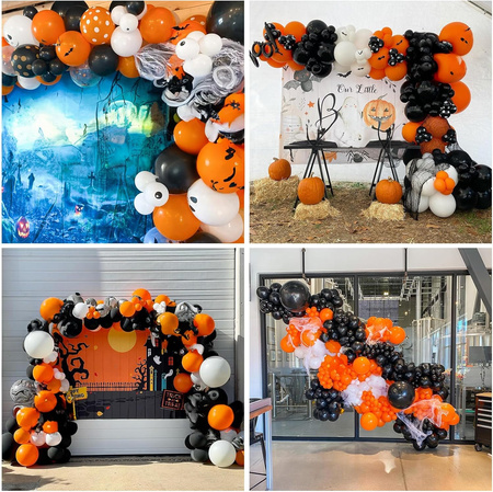 ZESTAW BALONÓW LATEKSOWYCH: CZARNE + POMARAŃĆZOWE  20 SZTUK 26 CM 