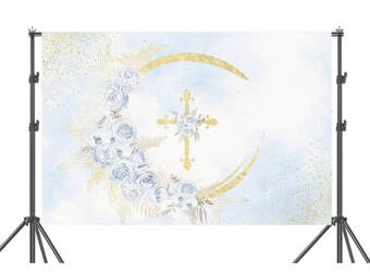 TŁO DO ZDJĘĆ/OBRUS KOMUNIA BŁĘKIT 148 X 100 cm