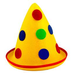 KAPELUSZ KLAUNA ŻÓŁTY W KROPKI