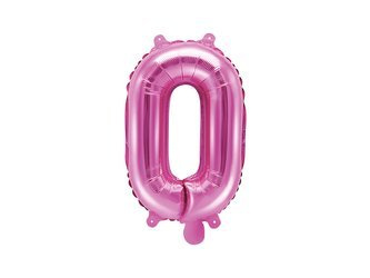 BALON FOLIOWY 35cm, LITERA O RÓŻOWA