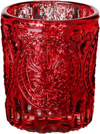 ŚWIECZNIK CZERWONY 6,7 X 7,8 CM