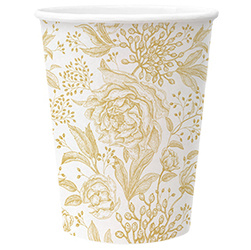 KUBKI PAPIEROWE BIAŁE W PIWONIE 8 SZT 250 ML