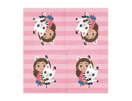 SERWETKI PAPIEROWE KOCI DOMEK GABI 33X33 CM 20 SZT