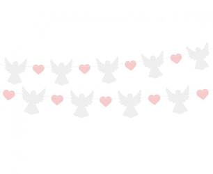 GIRLANDA PAPIEROWA ANIOŁY RÓŻOWE 150 CM