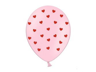 BALONY 30CM SERCA RÓŻ, 6 SZT.