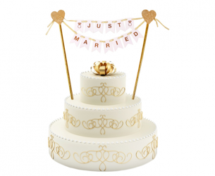 TOPPER GIRLANDA NA TORT JUST MARRIED 25 CM