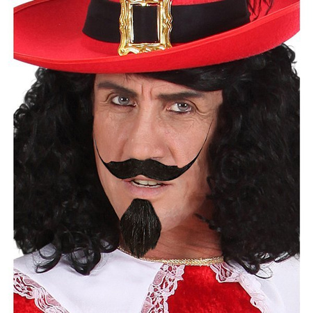 ZESTAW WĄSY BRÓDKA CZARNE NA PRZYLEPCU