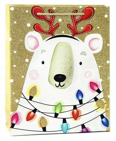 TOREBKA NA PREZENTY MIŚ POLARNY 42x32x12cm