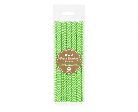 SŁOMKI PAPIEROWE ZIELONE W SZLACZKI 12 SZT