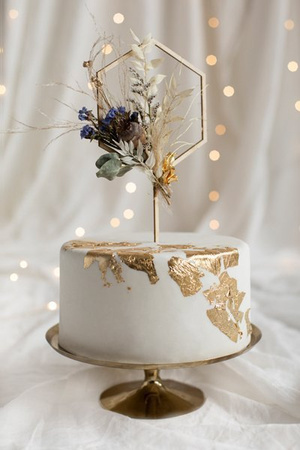 Topper drewniany Heksagon, 24cm (1 karton / 40 szt.)