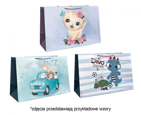 #PAK Torebka prezentowa 3wz 30x42x20cm JP 4681H szerokie dno mix, 1 szt.