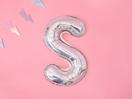BALON FOLIOWY 35cm, LITERA S HOLOGRAFICZNY