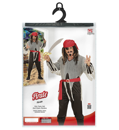 STRÓJ PIRATA CZARNO-CZERWONY