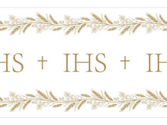 BIEŻNIK KOMUNIA ŚWIĘTA IHS KŁOSY ZBÓŻ 40X500 CM