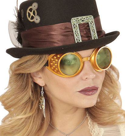 OKULARY STEAMPUNK ZŁOTE