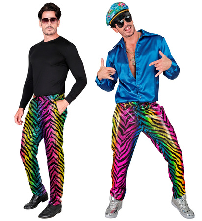 SPODNIE MĘSKIE CEKINOWE KOLOROWE TYGRYS