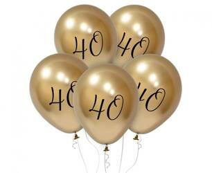 BALONY 40 CYFRA 30 CM 5 SZT ZŁOTE