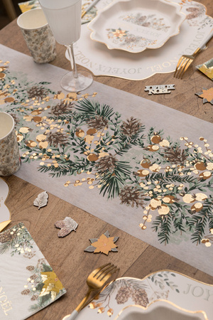 BIEŻNIK NA STÓŁ GAŁĄZKI ŚWIERK 28X300 CM 