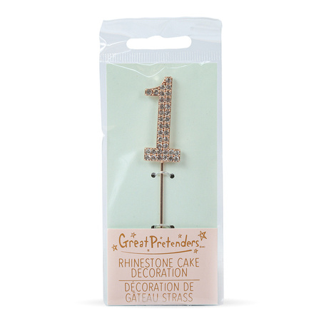 TOPPER NA TORT LICZBA 1 , METALOWY , SREBRNY 10 cm