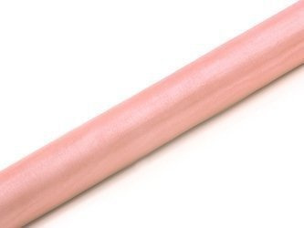 ORGANZA GŁADKA BLADY RÓŻ 0,36 x 9 m