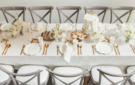 TALERZYKI PAPIEROWE BIAŁE ORNAMENT 26 CM 6 SZT 