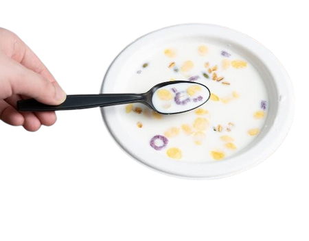 ŁYŻKI WIELORAZOWE CZARNE 18 CM 8 SZT