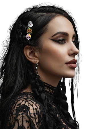 ZESTAW 3 HALLOWEENOWYCH SPINEK DO WŁOSÓW