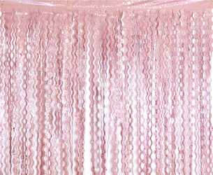 KURTYNA SPIRALE GWIAZDKI METALICZNA RÓŻOWA 100 X 200 CM