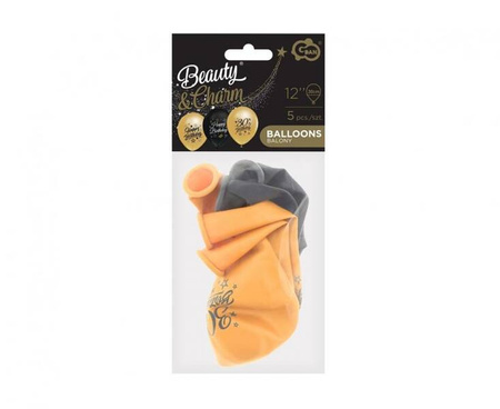 BALONY 30 URODZINY CZARNE ZŁOTE