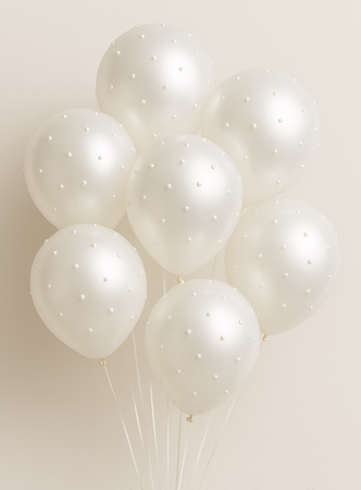 ZESTAW BALONY PERŁOWE BIAŁE I PEREŁKI 