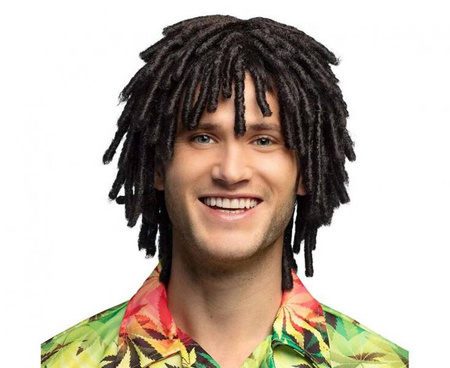 Peruka krótkie dredy Levi brązowe włosy hipis