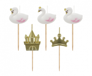 ŚWIECZKI PIKERY ŁABĘDZIE 5 SZT