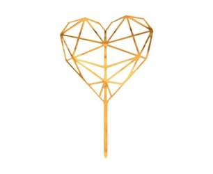 DEKORACJA AKRYLOWA NA TORT DIAMOND HEART 16 CM