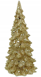 CHOINKA ŚWIECĄCA ZŁOTA BROKATOWA 12 CM